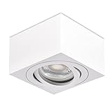 lambado® Premium LED Aufbaustrahler flach/Deckenstrahler Set inkl. 230V 5W Spots dimmbar - eckige Aufbauleuchte/Deckenspots in weiss