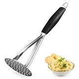 Joyoldelf Kartoffelstampfer Gemüsestampfer aus Edelstah - Kartoffelschäler Kartoffelpresse für empfindlichen Kartoffelschlamm mit Gummierter Griff