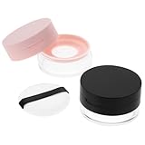 GALPADA 2 Stück Teiliges Reisegröße Leere Kosmetikpuder Behälter mit Spiegel und Quaste Tragbare Schminkdose für Pulver Fixierpuder und Praktische Make Up Aufbewahrung Unterwegs