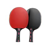 TOYANDONA 2 Stück Sterne Carbon Faser Tischtennisschläger mit Doppel pimples in Belag Leichtes Design Horizontaler Griff für Jugendliche Junioren und Offensivspieler Trainings