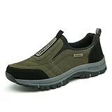 QIXUJAK OrthoMotion Herren Damen Ergonomischer Schuh Zur Schmerzlinderung Unisex Naturstep Orthopädische Schuhe Outdoor rutschfeste Wanderschuhe (Schwarz grün,44)