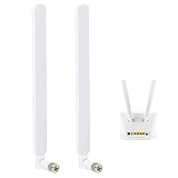 EuAcesry Externe Antenne 4G LTE SMA Male 10dBi, 2Pcs WiFi pc Antenne für LTE Router, Modem, Mobile Gateway, Kamera, Home Phone, Signalverstärker - Weiß