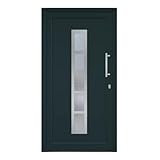 HORI® Haustür Eingangstür Komplettset – Robuste Hauseingangstür mit moderner Optik, hoher Wärmedämmung & Sicherheit, I Farbe: anthrazit (innen weiß) I DIN rechts I Modell: Frame I 198 x 98 cm