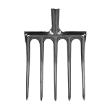 Leatikall Grabungsgabel, Hoher Kohlenstoffstahl Robuste Gartengabel Werkzeug Grabung Spading Gabeln für Bauernhöfe Oder Ranchen (5 Tine)