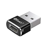 EasyULT USB C Adapter, USB auf Typ C Adapter, Typ C Buchse zu USB-A für iPhone 16/15/14/13/12, iPad mini/Air, Samsung Galaxy S25 A55 Ultra und Andere Smartphone & Tablet (Schwarz)