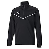 Puma Kinder teamRISE 1/4 Zip Top Jr Pullover, Black White, 176