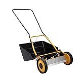 Spindelmäher,Reel Mower,2-in-1 FunktionRasenmäher,14 Zoll Schnittbreite,4-Scharfen 5-Schneidigen,Einstellbare Höhe (0,47-1,65 Zoll),Mähens/Sammelns