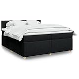 Iiaky Boxspringbett mit Matratze Betten Mit Matratze Schlafzimmer Bett Boxspringbett Mit Matratze Schwarz 200x200 cm Stoff // 3289082
