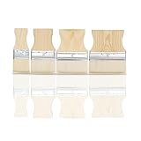 4pcs Quadratische Flachmalerei Applikatoren Ergonomische Holzgriff Malwerkzeugpaddelpaddel Pinsel Einfach Zu Reinigen Paddelpolst Pinsel