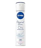 NIVEA Original Care Deo Spray, Deo ohne Aluminium (ACH) mit langanhaltender Pflege, antibakterielles Deodorant mit 48h Schutz und Hautpflege-Essenz (150 ml)