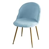 DIMEIYAN Esszimmerstuhlbezüge, Samt, weicher Bezug, einfarbig, niedrige Rückenlehne, Entenschnabel-Sitzbezug, elastisch, Make-up-Stühle, Schonbezüge für Zuhause, Hotel (A3, Himmelblau)
