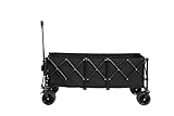 Generisch Klappbarer Transportwagen 220kg Tragkraft - 300L Faltbarer Gartenwagen mit All-Terrain Rädern & Getränkehaltern (Schwarz) - Robustes Nutzwagen für Camping, Strand, Garten und Einkäufe