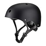 Folpus Skateboard Helm Fahrrad Helm Fahrrad Belüftung Zubehör Abnehmbare Liner Fahrrad Helm für Rennrad Reiten Mountainbike, Black L