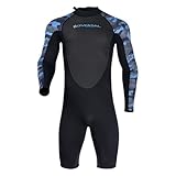 RCGOFOLLOW Neoprenanzug mit Rückenreißverschluss – die perfekte für alle, die Komfort bei Wassersport suchen. Herren Neoprenanzug mit Langen Ärmeln und Shorts, ideal zum Kajakfahren und Tauchen.