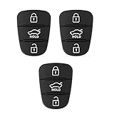 JZK 3 Stück 3 Tasten Auto-Tastatur-Ersatz, Gummi-Pad, kompatibel mit Hyundai Kia Schlüsselanhänger, Abdeckung für Auto-Fernbedienung, Silikon-Pad