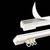 Gardinenschiene Selbstklebend Set 1-lagig Deckenschiene ohne Bohren für Fenster & Duschvorhänge Raumteiler 0,7m (2,3ft) - Einfache Installation Gardinenschiene