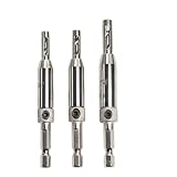 Upgrade-Scharnierbohrer-Set, 3 Stück, 6,35 mm Sechskantschaft, Scharnierbohrer, Führungs-Set, Hochgeschwindigkeitsstahl, selbstzentrierende Bohrer für Tür, Fenster, Schrank, Scharnier, Pilotlochbohrer