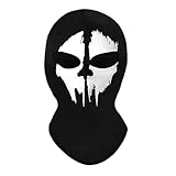 QLHNGUZ Halloween Skelett Sturmhaube Maske Perfekt für Motorradfahren, Radfahren, Skifahren & Cosplay Schwarz