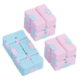SOPOTUTU 3 Stück Bunte Infinite Cube Stress Kreativer Fidget Würfel zur Angst und Stresslinderung für Erwachsene Tragbares Drehpuzzle für Konzentration und Entspannung Zufällige Farbe