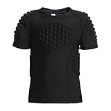 Youth Boys Football Rib Protector - YS-YXL Size Chest Guard, Polyester Spandex Padding, Heart Sternum Shoulder Protection with Thick EVA Sponge | Sports Gear for Football Basketball and Paintball