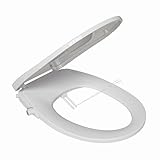 Dusch WC Sitz mit Bidet Funktion, Bidet Aufsatz für Toilette ohne Stromanschluss, Toilettendeckel mit Absenkautomatik, Dusch-WC-Aufsatz mit Zwei Düsen für Gesäßdusche und Ladydusche (B0406)
