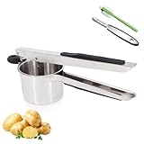 Kartoffelpresse aus Edelstahl, großer Kartoffelstampfer, 425 ml, robuste Presse, Küchenwerkzeug für perfekte Kartoffelpüree, Kartoffelpresse und Mash Küchenhelfer, Spätzle-Maker für Nudeln