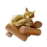 Zerodeko 1 Stück Dekorationsornamente Für Zuhause Desktop-Dekoration Geformter Schmuck Tierornament Keramische Dekoration Wohndekoration Keramische Kunstverzierung Keramik Golden