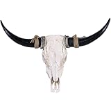 78,7 cm große Bullenschädel-Wanddekoration – Longhorn-Wanddekoration für westliches, rustikales Zuhause und Bauernhaus – Kuh-Schädel-Dekor, Stierhörner-Dekor & Tierkopf-Wandakzent – ideal für