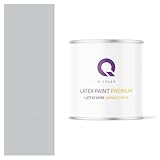 Q-COVER Latexfarbe Abwaschbar 2L (ca.14m2) Hellgrau Farbton Innenfarbe Wandfarbe Deckenfarbe Klasse 2 Mattfarbe Für Allergiker Scheuerfest Geruchlos Frei Von Voc