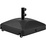 Yaheetech 37L Sonnenschirmständer Befüllbar Schirmständer Sonnenschirm mit Rollen Stabiler Schirmhalter für Schirmstöcke 38mm bis 48mm für Garten/Balkon, Schwarz