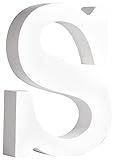 Rayher MDF-Buchstabe S, weiß, 7,7 x 11 cm, Stärke 2 cm, 3D-Buchstaben Holz, Holz-Buchstaben FSC zertifiziert, 64558102