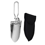 Kisangel Kompakte Faltbare Rostfreie Outdoor Schaufel mit Rutschfestem Griff Vielseitiges Utility Tool für Camping Gartenarbeit und Notfälle Platzsparend und Bequem Tragbar mit Tasche