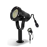 PRO CONNECT LED Gartenstrahler mit Erdspieß • 230V 4 W Schwarz wasserdicht • Außenlampe für die Beleuchtung von Garten Terrasse