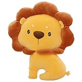 Löwe Kuscheltier, Weiches Stofftier Süßes Ausgestopftes Wildtier Puppen Plüsch Spielzeug Dekorationskissen Kawaii Plüschtier Zum Sammeln