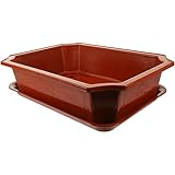 Bonsai Trainingstopf mit Abtropfschale 17 Bonsai Pflanzen Anzuchttopf Quadratischer Blumentopf mit Drainageöse Großer Topf für Garten