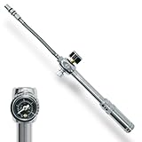 SKS GERMANY MSP Dämpferpumpe (Luftpumpe für AV-Ventile, Druckablassschraube, abschraubbarer Stahlflexschlauch, 2-stufiges Dichtungssystem, max. Druck: 22 bar/315 PSI), silber