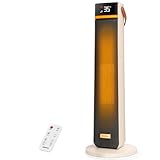 Aigostar - Heizlüfter Energiesparend, 2000W Elektrische Heizung mit Fernbedienung, ECO Modus, PTC Keramik Heizlüfter, 24H Timer, Leise, 75° Oszillation, 4 Heizmodi, Kipp und Überhitzungsschutz, Weiß