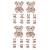 TOBBOMEY 20 Stück Mini Bärenpuppe, Mikro Landschaftsbär, Miniatur Bastelarbeiten, Garten Miniatur Ornament, Beflockter Bär, Basteln, Bärenfigur Zur Dekoration, Winzige Bärenpuppe, Mini