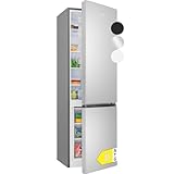 Bomann® Kühlschrank mit Gefrierfach | Energieklasse D | 180cm | Kühl Gefrierkombination leise 39 dB | 4 Ablagen & 3 Schubladen | Türanschlag wechselbar | 269L Kühlgefrierkombi | KG 184.1 inox