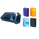 Zigarettenetui Zigarettenbox für gestopfte 20 Zigaretten 4 Stück in verschiedenen Farben marmoriert ohne Steg Pop Up Schachtel Zigarettendose Kunststoff Cigarette Box 90mm hoch