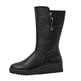 Mittlere Lässige Mode Damen Wedges Slip Warme Schuhe Auf Stiefeln Absätze Stiefel Atmungsaktiver Winter Thermisch Jungs