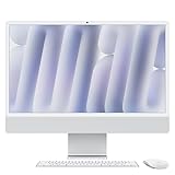 Apple iMac All-in-One Desktop-Computer mit M4 Chip mit 8 Core CPU und 8 Core GPU: 24' Retina Display, 16 GB gemeinsamer Arbeitsspeicher, 256 GB SSD Speicher, passendes Zubehör; Silber