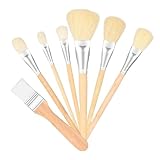 Moppbürste, gemischte Acryl-Moppbürste, Pinsel-Set mit 7 goldfarbenen Pinseln, Pinsel zum Malen mit Acrylölfarben