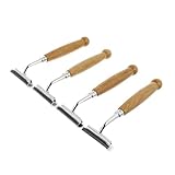 LALADEFIEE 4 Stück pack Bambusgriff Rasierer Herren Manuelle Doppelklingen Sicherheitsrasierer Umweltfreundlich für Gründliche Gesichts und Bartpflege Hotelbedarf Khaki