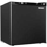 EUHOMY 46L Mini-Kühlschrank mit Gefrierfach, umkehrbarer eintüriger Kompaktkühlschrank, einstellbarer Thermostat, energiesparend, Mini-Kühlschrank für Schlafzimmer, Büro, Schlafsaal, schwarz
