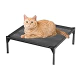 Uoqpty Outdoor Hundebett - Erhöhte Hundeliege Für Draußen - Wasserdichtes Atmungsaktives Kühlkissen Mit Rutschfester & Waschbarer Auflage Für Innenbereich, Winter Und Camping