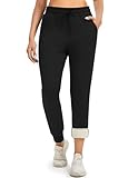 Fleece-gefütterte Sweathose für Damen mit Taschen, Winter, hohe Taille, Kordelzug, Baggy Barrel Leg Thermo-Jogginghose, 1 - 1 Packung, Schwarz, X-Groß