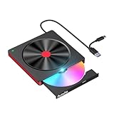 Aumdie Externes DVD CD Laufwerk, USB 3.0 & Type-C Tragbar CD DVD +/-RW Brenner Optische Laufwerke CD ROM/DVD Laufwerk extern für PC Laptop Desktop MacBook Windows 11/10/ 8.1/7 Linux/Mac