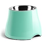 yoken Erhöhte Hundenäpfe, [Vorbeugung von Wirbelsäulenerkrankungen] [Super rutschfest] Hundenapf mit Edelstahlnapf, hohe Kapazität, Bunte erhöhte Hundenäpfe für mittelgroße und kleine Hunde