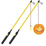 JSRHEEM Laternenstab Elektrisch 40cm für St. Martin, Laternenstab LED, Sankt Martin Laterne Kinder Elektrischer Stab für Laternenumzüge, Martinsumzüge (Schwarz2)